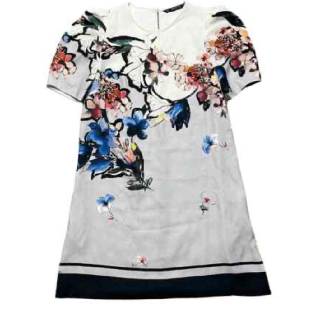 Zara Basic Collection Blouse Floral gray SizeL